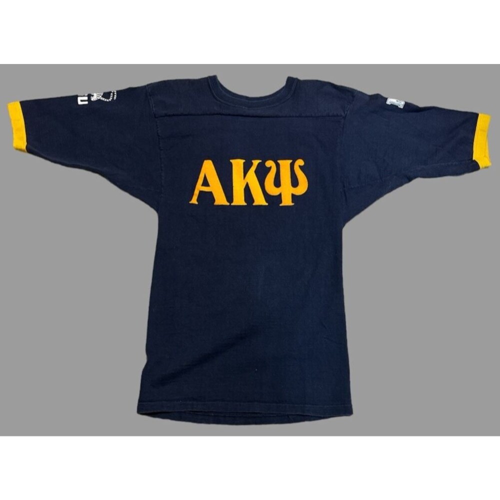 Vintage ALPHA KAPPA PSI Fraternity Memphis State University Blue Shirt No Sz Tag
